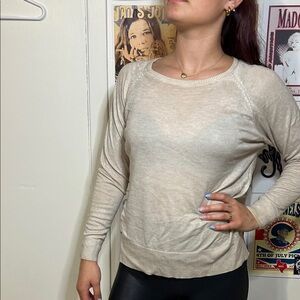 Zara Beige Long Sleeve Top